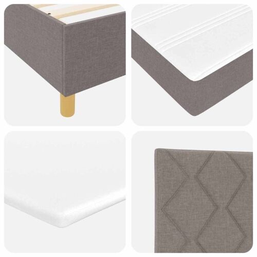 Box spring krevet Sivo-smeđa 200 x 90 cm tkanina - Sivo-smeđa 90 x 200 cm Dizajn s rombovima Cijena