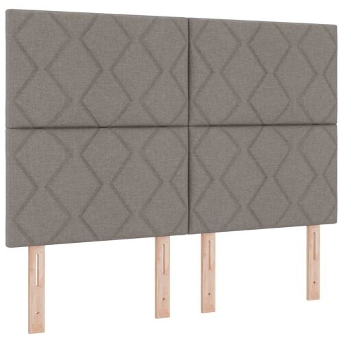 Box spring krevet Sivo-smeđa 200 x 140 cm tkanina - Sivosmeđa 140 x 200 cm Dizajn s rombovima Cijena