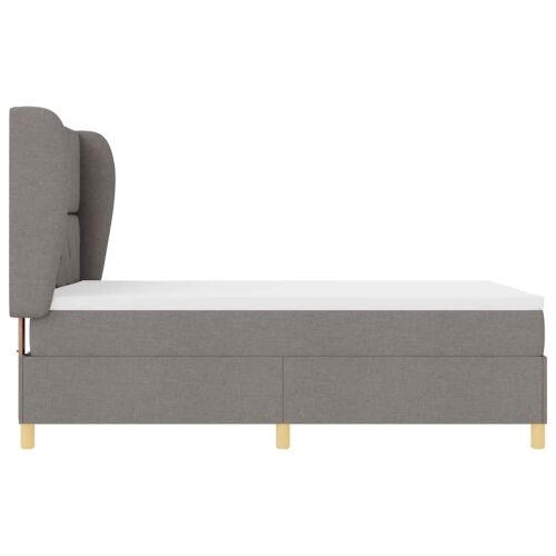 Box spring krevet Sivo-smeđa 200 x 140 cm tkanina - Sivosmeđa 140 x 200 cm Dizajn s rombovima Cijena