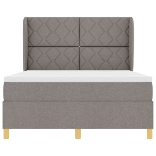 Box spring krevet Sivo-smeđa 200 x 140 cm tkanina - Sivosmeđa 140 x 200 cm Dizajn s rombovima Cijena