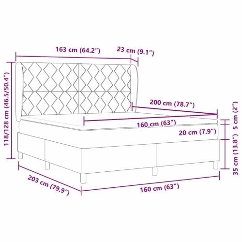 Box spring krevet s uzglavljem Plava 200 x 160 cm tkanina - Plava 160 x 200 cm Dizajn s rombovima Cijena