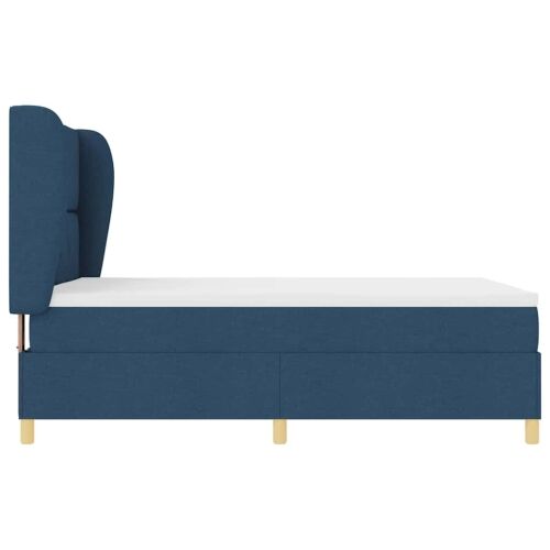 Box spring krevet s uzglavljem Plava 200 x 160 cm tkanina - Plava 160 x 200 cm Dizajn s rombovima Cijena