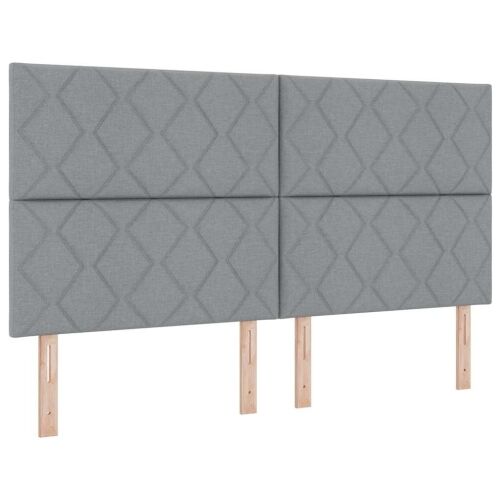 Box spring krevet Svijetlo siva 200 x 180 cm tkanina - Svjetlosiva 180 x 200 cm Dizajn s rombovima Cijena