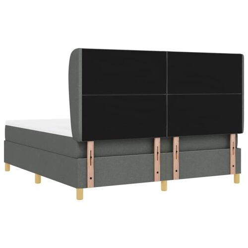 Box spring krevet Tamno siva 200 x 180 cm tkanina - Tamno siva 180 x 200 cm Dizajn s rombovima Cijena