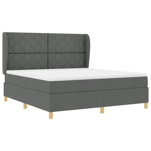Box spring krevet Tamno siva 200 x 180 cm tkanina - Tamno siva 180 x 200 cm Dizajn s rombovima Cijena
