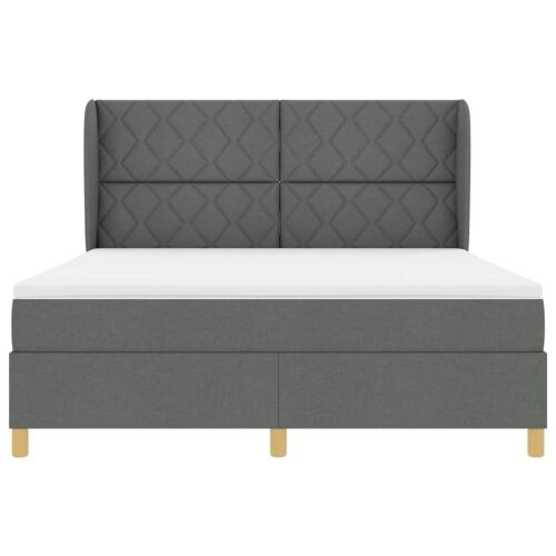 Box spring krevet Tamno siva 200 x 180 cm tkanina - Tamno siva 180 x 200 cm Dizajn s rombovima Cijena