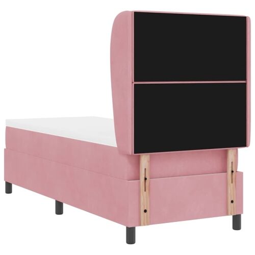 Box spring krevet s madracem Ružičasta 200 x 80 cm Baršun - Ružičasta 80 x 200 cm Kristal s dugmadima Cijena