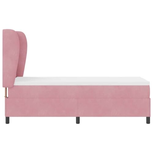 Box spring krevet s madracem Ružičasta 200 x 80 cm Baršun - Ružičasta 80 x 200 cm Kristal s dugmadima Cijena