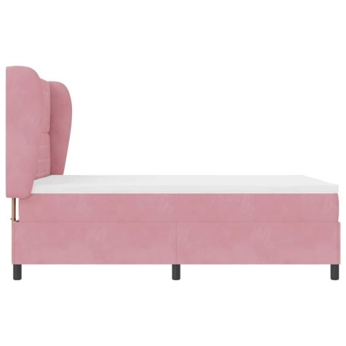 Box spring krevet s madracem Ružičasta 200 x 160 cm Baršun - Ružičasta 160 x 200 cm Kristal s dugmadima Cijena