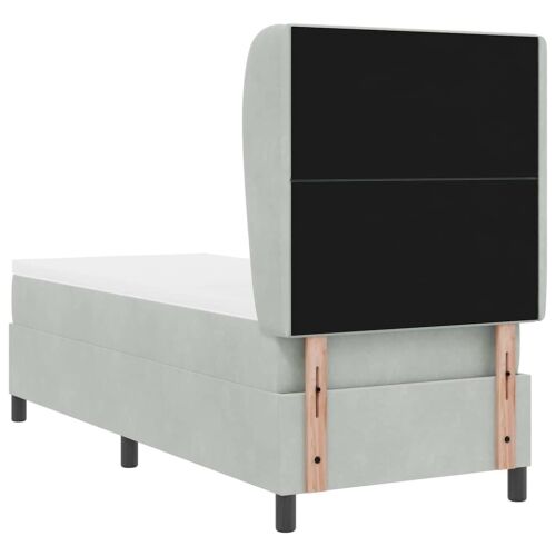 Box spring krevet Svijetlo siva 200 x 80 cm Baršun - Svjetlosiva 80 x 200 cm Dizajn s rombovima Cijena