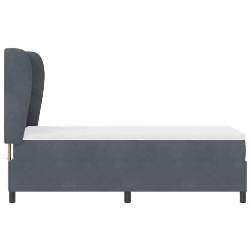 Box spring krevet Tamno siva 200 x 80 cm Baršun - Tamno siva 80 x 200 cm Dizajn s rombovima Cijena