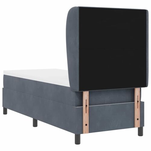 Box spring krevet Tamno siva 200 x 80 cm Baršun - Tamno siva 80 x 200 cm Dizajn s rombovima Cijena