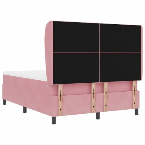 Box spring krevet Ružičasta 200 x 140 cm Baršun - Ružičasta 140 x 200 cm Dizajn s rombovima Cijena