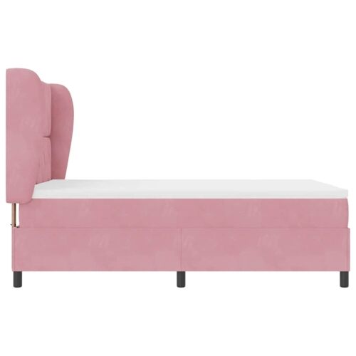 Box spring krevet Ružičasta 200 x 140 cm Baršun - Ružičasta 140 x 200 cm Dizajn s rombovima Cijena