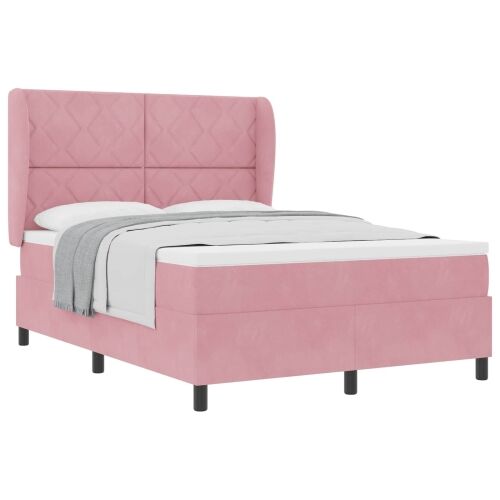 Box spring krevet Ružičasta 200 x 160 cm Baršun - Ružičasta 160 x 200 cm Dizajn s rombovima Cijena