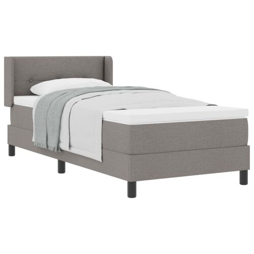 Box spring krevet Sivo-smeđa 190 x 90 cm tkanina - Sivo-smeđa 90 x 190 cm Prošiveno gumbima Cijena