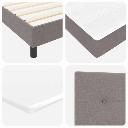 Box spring krevet Sivo-smeđa 190 x 90 cm tkanina - Sivo-smeđa 90 x 190 cm Prošiveno gumbima Cijena