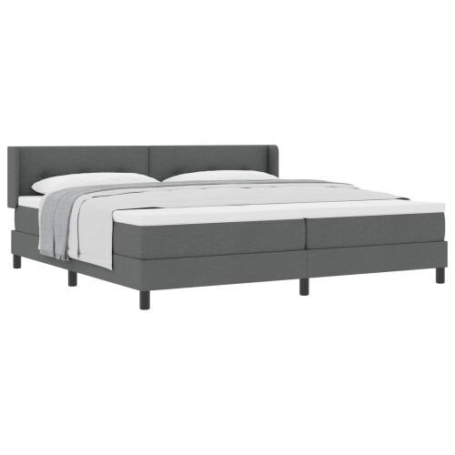 Box spring krevet Tamno siva 200 x 200 cm tkanina - Tamno siva 200 x 200 cm Prošiveno gumbima Cijena