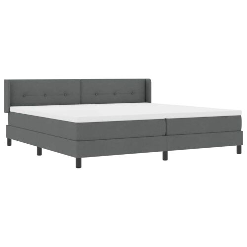 Box spring krevet Tamno siva 200 x 200 cm tkanina - Tamno siva 200 x 200 cm Prošiveno gumbima Cijena