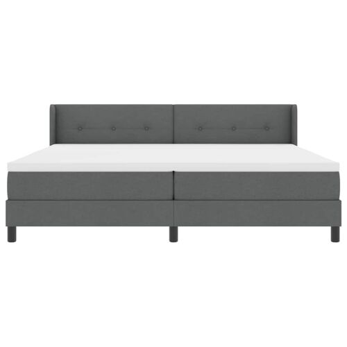 Box spring krevet Tamno siva 200 x 200 cm tkanina - Tamno siva 200 x 200 cm Prošiveno gumbima Cijena