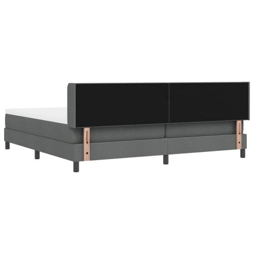 Box spring krevet Tamno siva 200 x 200 cm tkanina - Tamno siva 200 x 200 cm Prošiveno gumbima Cijena