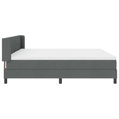 Box spring krevet Tamno siva 200 x 200 cm tkanina - Tamno siva 200 x 200 cm Prošiveno gumbima Cijena