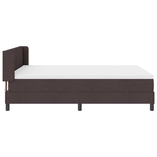 Box spring krevet Tamno smeđa 190 x 140 cm tkanina - Tamno smeđa 140 x 190 cm Dizajn s rombovima Cijena