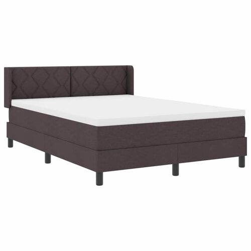 Box spring krevet Tamno smeđa 190 x 140 cm tkanina - Tamno smeđa 140 x 190 cm Dizajn s rombovima Cijena