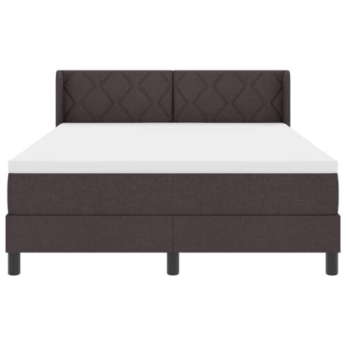 Box spring krevet Tamno smeđa 190 x 140 cm tkanina - Tamno smeđa 140 x 190 cm Dizajn s rombovima Cijena