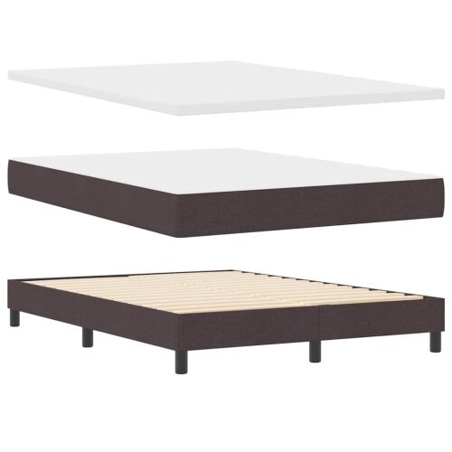 Box spring krevet Tamno smeđa 190 x 140 cm tkanina - Tamno smeđa 140 x 190 cm Dizajn s rombovima Cijena