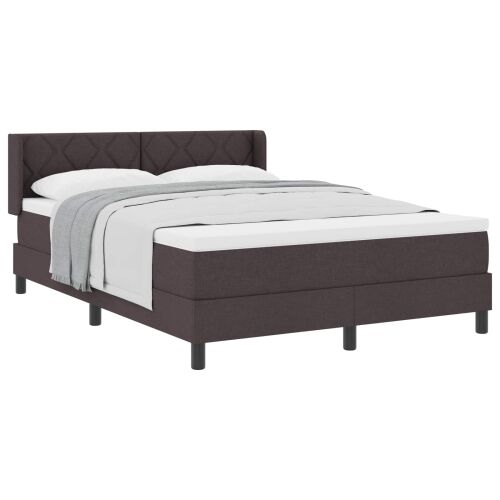 Box spring krevet Tamno smeđa 190 x 140 cm tkanina - Tamno smeđa 140 x 190 cm Dizajn s rombovima Cijena