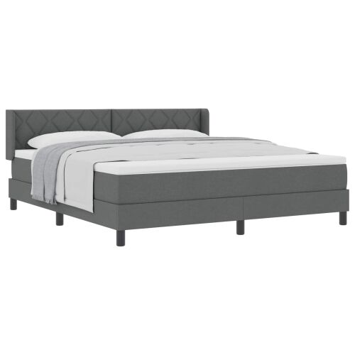 Box spring krevet Tamno siva 200 x 180 cm tkanina - Tamno siva 180 x 200 cm Dizajn s rombovima Cijena