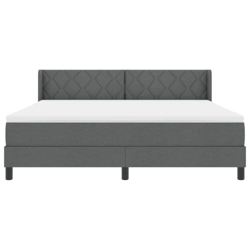 Box spring krevet Tamno siva 200 x 180 cm tkanina - Tamno siva 180 x 200 cm Dizajn s rombovima Cijena