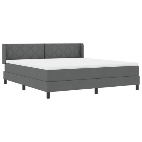 Box spring krevet Tamno siva 200 x 180 cm tkanina - Tamno siva 180 x 200 cm Dizajn s rombovima Cijena