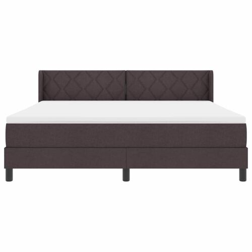 Box spring krevet Tamno smeđa 200 x 180 cm tkanina - Tamno smeđa 180 x 200 cm Dizajn s rombovima Cijena