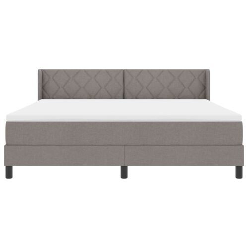 Box spring krevet Sivo-smeđa 200 x 180 cm tkanina - Sivo-smeđa 180 x 200 cm Dizajn s rombovima Cijena