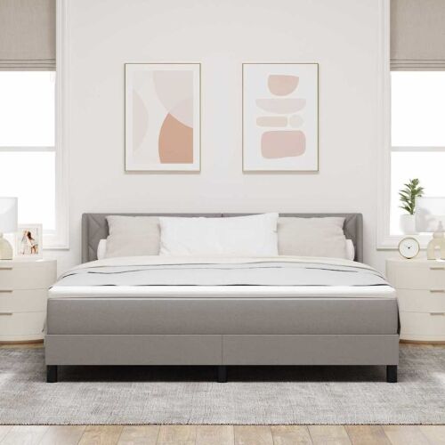Box spring krevet Sivo-smeđa 200 x 180 cm tkanina - Sivo-smeđa 180 x 200 cm Dizajn s rombovima Cijena
