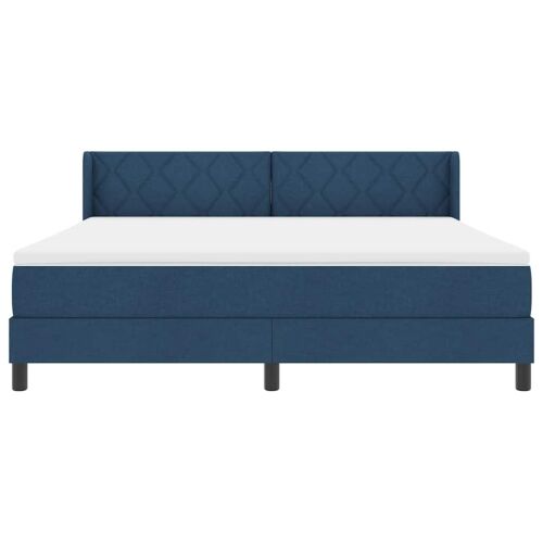 Box spring krevet s uzglavljem Plava 200 x 180 cm tkanina - Plava 180 x 200 cm Dizajn s rombovima Cijena