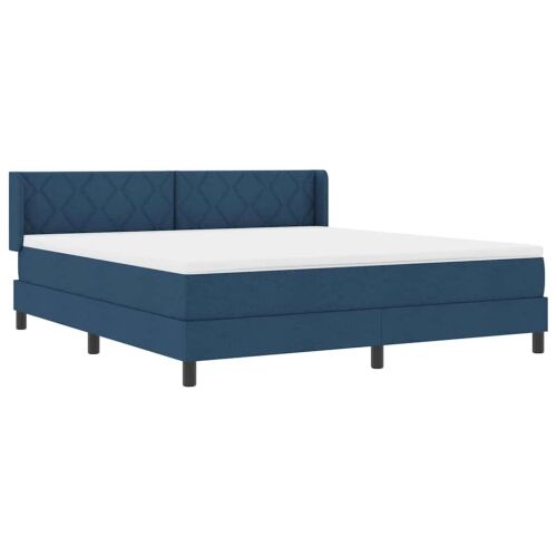 Box spring krevet s uzglavljem Plava 200 x 180 cm tkanina - Plava 180 x 200 cm Dizajn s rombovima Cijena