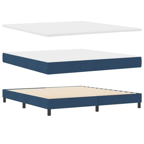Box spring krevet s uzglavljem Plava 200 x 180 cm tkanina - Plava 180 x 200 cm Dizajn s rombovima Cijena