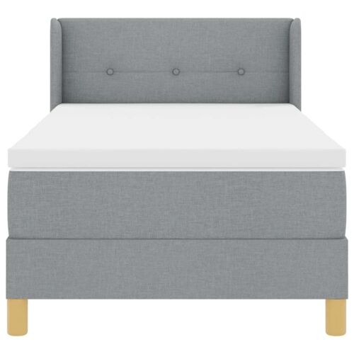 Box spring krevet Svijetlo siva 200 x 80 cm tkanina - Svjetlosiva 80 x 200 cm Prošiveno gumbima Cijena