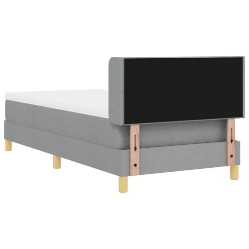 Box spring krevet Svijetlo siva 200 x 80 cm tkanina - Svjetlosiva 80 x 200 cm Prošiveno gumbima Cijena