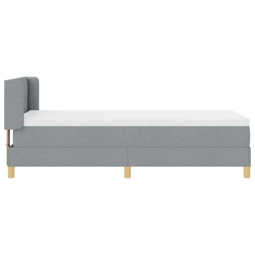 Box spring krevet Svijetlo siva 200 x 80 cm tkanina - Svjetlosiva 80 x 200 cm Prošiveno gumbima Cijena