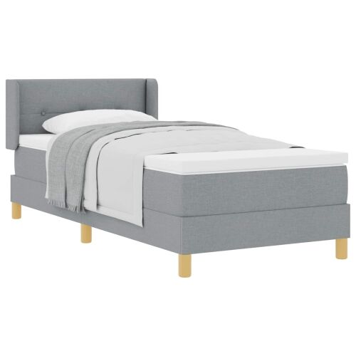 Box spring krevet Svijetlo siva 200 x 80 cm tkanina - Svjetlosiva 80 x 200 cm Prošiveno gumbima Cijena