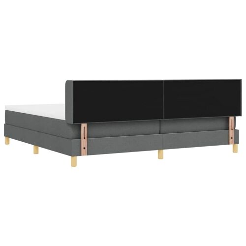 Box spring krevet Tamno siva 200 x 200 cm tkanina - Tamno siva 200 x 200 cm Prošiveno gumbima Cijena