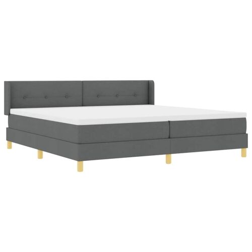 Box spring krevet Tamno siva 200 x 200 cm tkanina - Tamno siva 200 x 200 cm Prošiveno gumbima Cijena