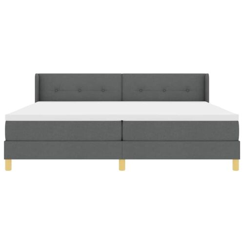 Box spring krevet Tamno siva 200 x 200 cm tkanina - Tamno siva 200 x 200 cm Prošiveno gumbima Cijena
