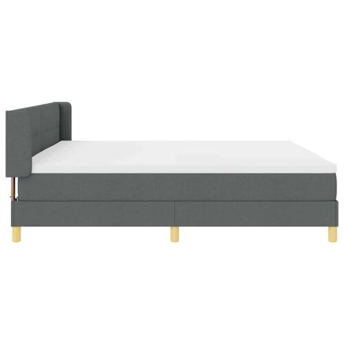 Box spring krevet Tamno siva 200 x 200 cm tkanina - Tamno siva 200 x 200 cm Prošiveno gumbima Cijena