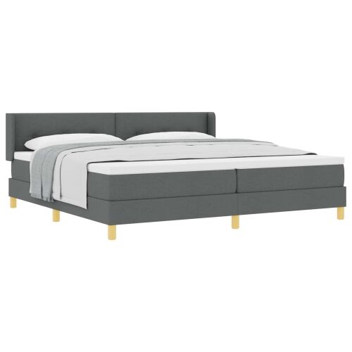 Box spring krevet Tamno siva 200 x 200 cm tkanina - Tamno siva 200 x 200 cm Prošiveno gumbima Cijena