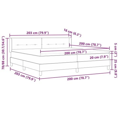 Box spring krevet Tamno smeđa 200 x 200 cm tkanina - Tamno smeđa 200 x 200 cm Prošiveno gumbima Cijena